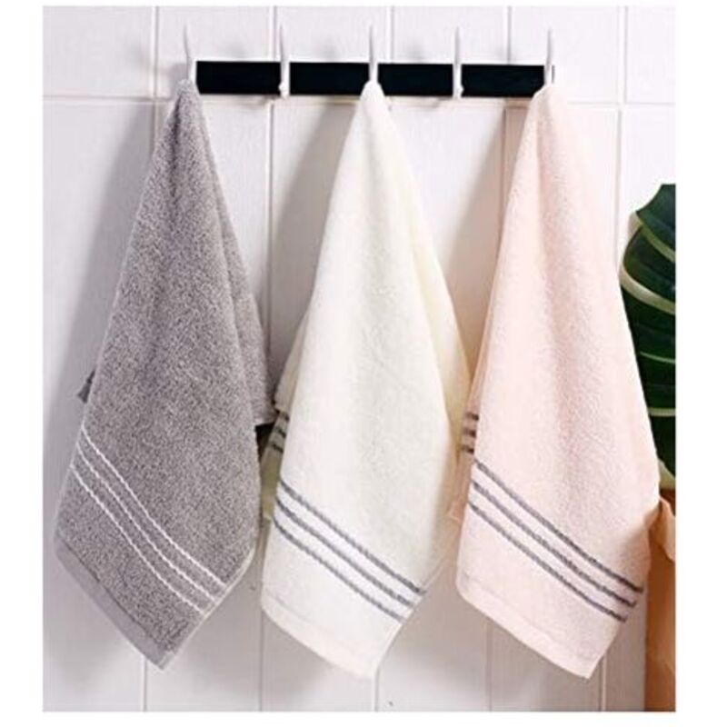 Handtuch-Sets 3 Handtücher Badetücher 34x74 cm Baumwollhandtücher Rosa, Weiß und Grau Tücher Saugfähige Handtücher für Küche Badezimmer