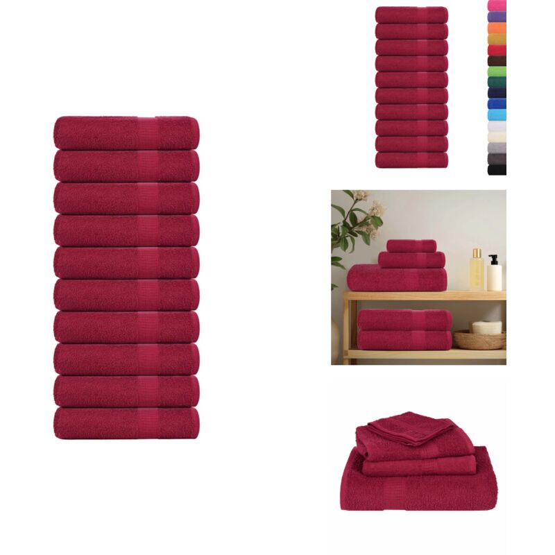 Handtücher 10 Stk. Bordeauxrot 50x100cm 360 g/m² 100% Baumwolle - Handtuch - Handtücher - Badetuch - Gesichtstuch