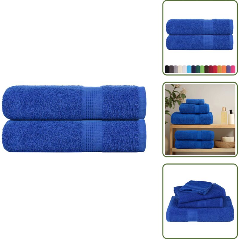 Handtücher 2 Stk. Blau 50x100 cm 360 g/m² 100% Baumwolle - Handtuch - Handtücher - Badetuch - Gesichtstuch
