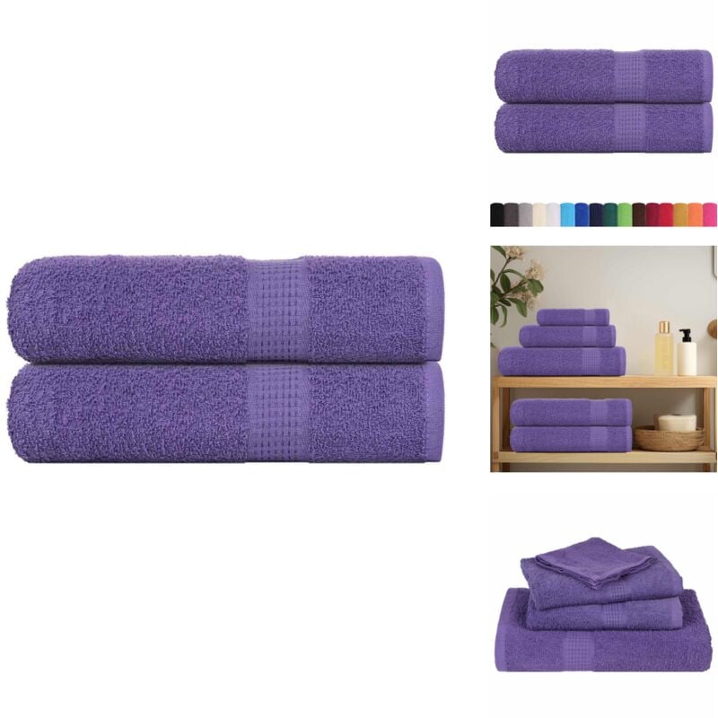 Handtücher 2 Stk. Lila 50x100 cm 360 g/m² 100% Baumwolle - Handtuch - Handtücher - Badetuch - Gesichtstuch