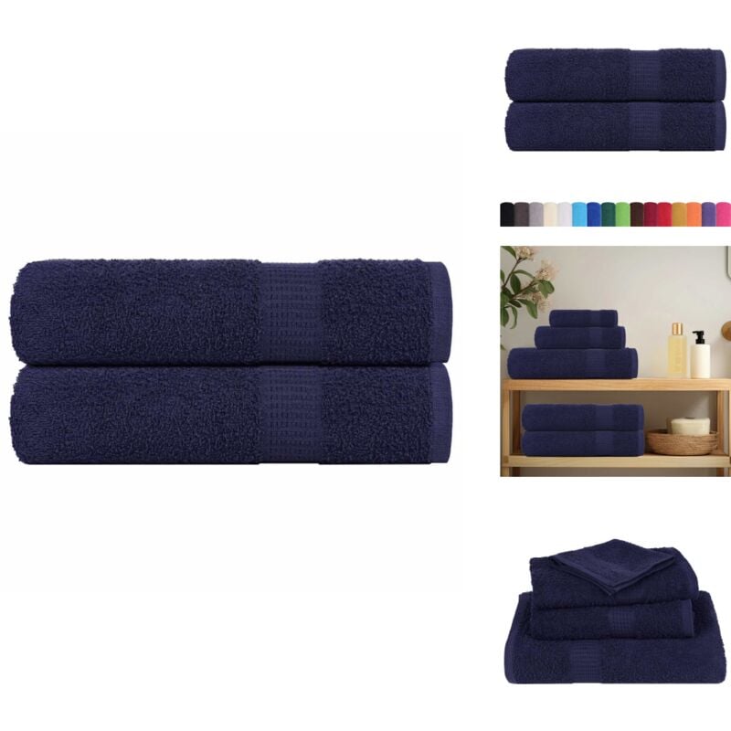 Handtücher 2 Stk. Marineblau 50x100 cm 360 g/m² 100% Baumwolle - Handtuch - Handtücher - Badetuch - Gesichtstuch