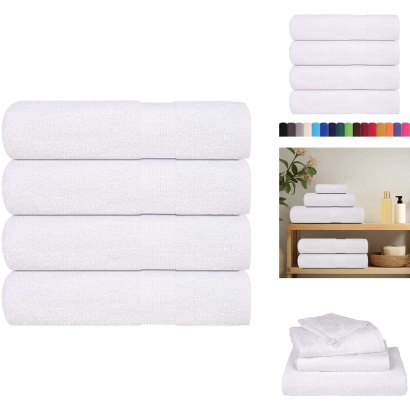 Handtücher 4 Stk. Weiß 50x100 cm 360 g/m² 100% Baumwolle - Handtuch - Handtücher - Badetuch - Gesichtstuch