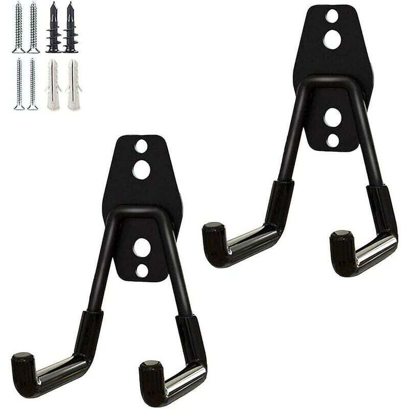 Shining House - Handtuchhalter, 2 Stück, Allzweckhaken, Garagenaufbewahrung, Gartengeräte-Organizer, Wandhaken aus Stahl, kleine U-Haken für den