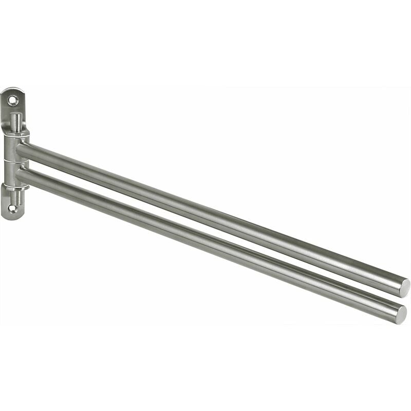 Technik Team - Technik-Team Handtuchhalter 2 armig schwenkbar Bulon - Handtuch Halter für die Wand - Handtuchhalterung, Edelstahl gebürstet