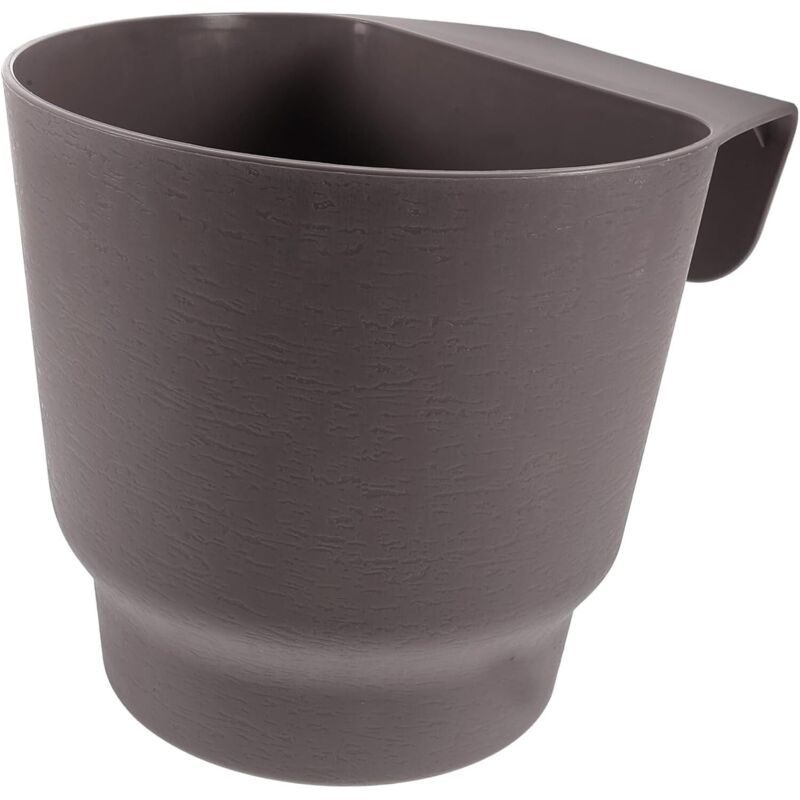 Hängende Blumentöpfe für Balkongeländer, Pflanzgefäßhalter, Wasserspeicherung, grau, kleiner Pflanzkübel für Orchideen und Sukkulenten