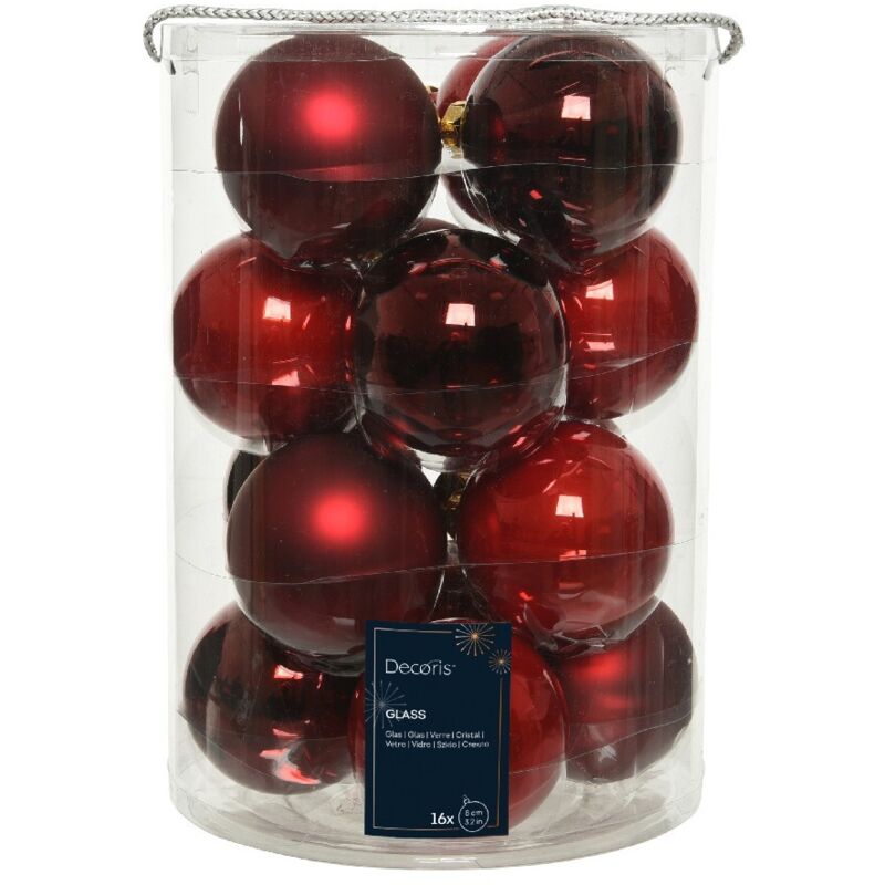 Kaemingk - Hängende Weihnachtskugeln aus Glas 8 cm Rot. 16. September