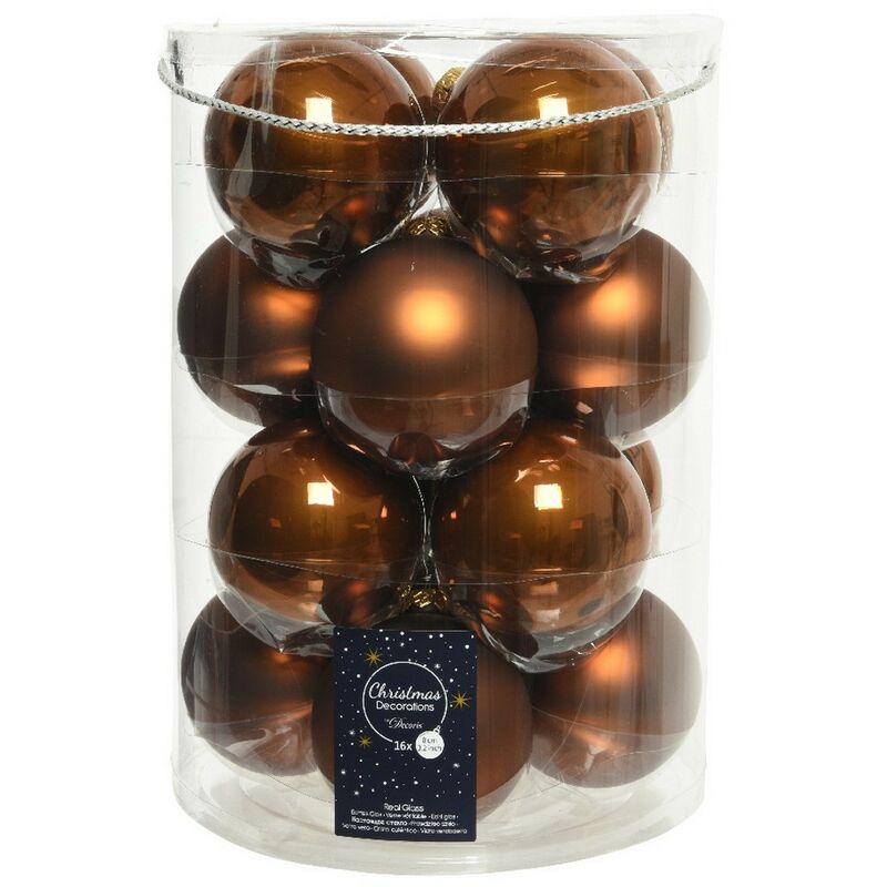 Hängende Weihnachtskugeln aus Glas 8 cm Zimt. 16. September