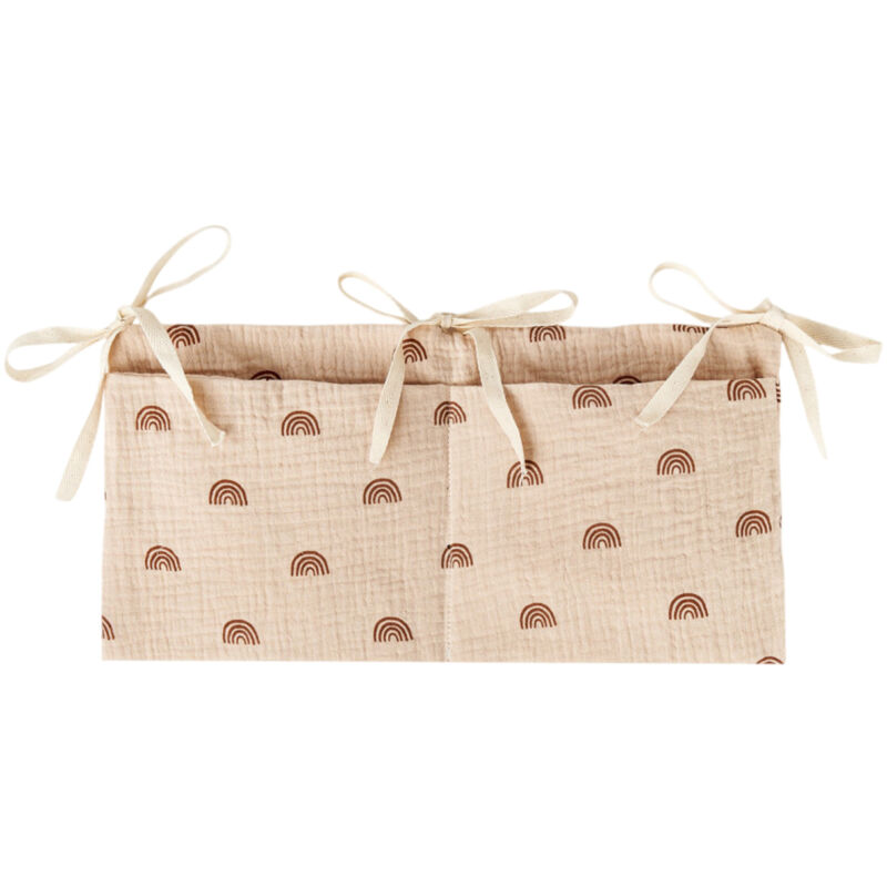 Hängender Kinderbett-Organizer, seitlicher Organizer mit 2 Fächern für Windeln, Spielzeug und Kleidung.