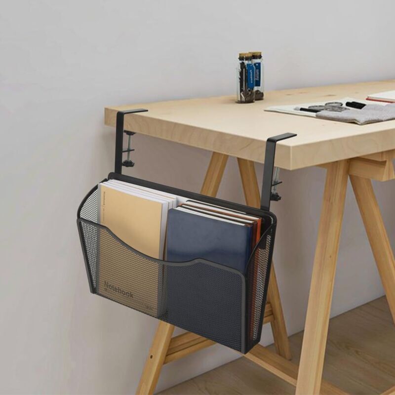 Hängender Schreibtischorganizer, aufsteckbare Metallschublade, Aufbewahrungsständer für Zeitschriften und Dokumente, Dokumentenhalter für Bürobedarf