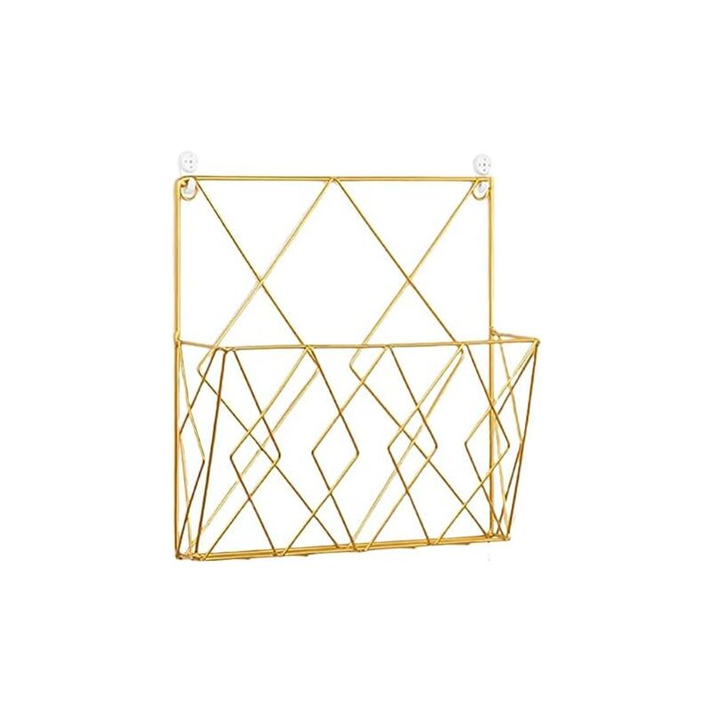 Hängender Zeitschriftenständer Metallzeitungshalter, Zeitungsständer Zeitungskorb Wandzeitungshalter mit 2 Haken für Zeitschriften, Bücher und