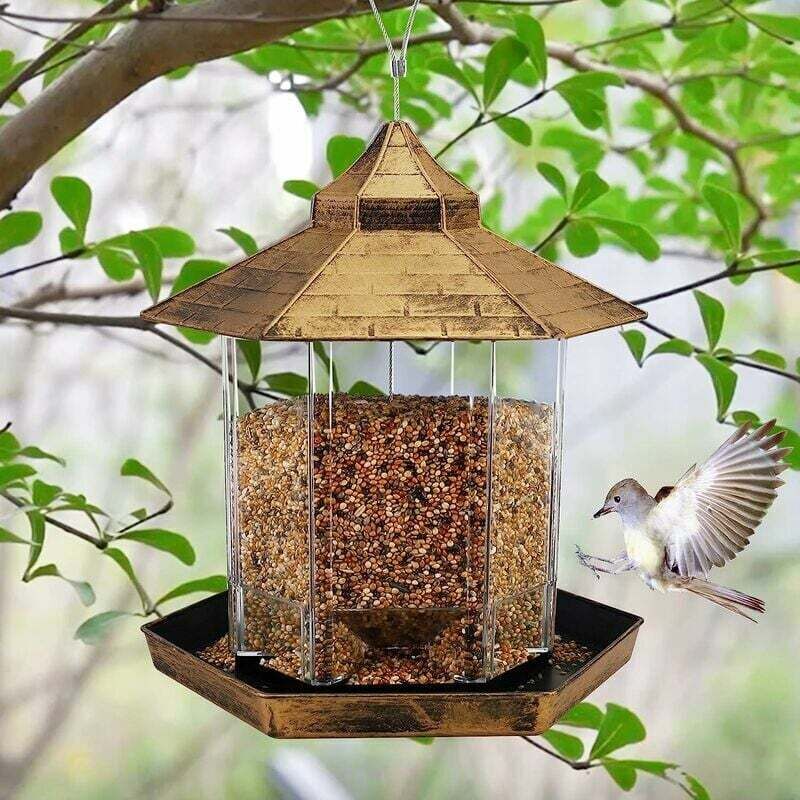 Hängendes Wildvogelfutterhaus, Pavillon-Vogelfutterhaus, Außendekoration – perfekt, um Vögel in den Garten zu locken, ideal für vogelbegeisterte