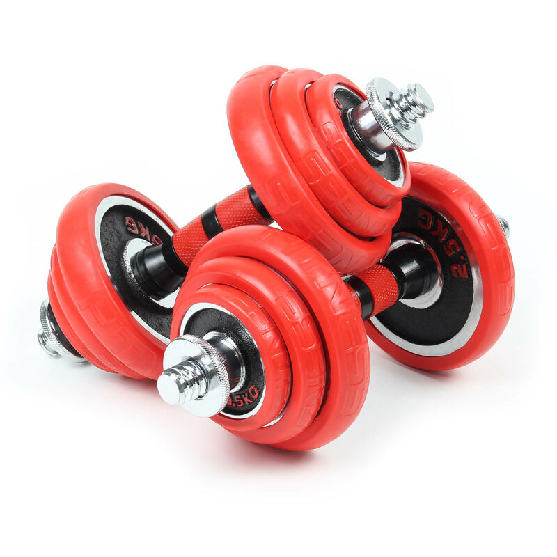 LUXTRI Hantelset 20 kg 2in1 Set Kurzhantel und Langhantel mit 12 Hantelscheiben, Langhantel mit Verlängerungsstange Hantelstangen Gewichte für