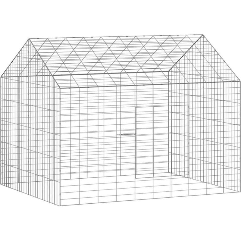 Hasenkäfig Silber 400 x 78 x 78 cm Verzinkter Stahl vidaXL