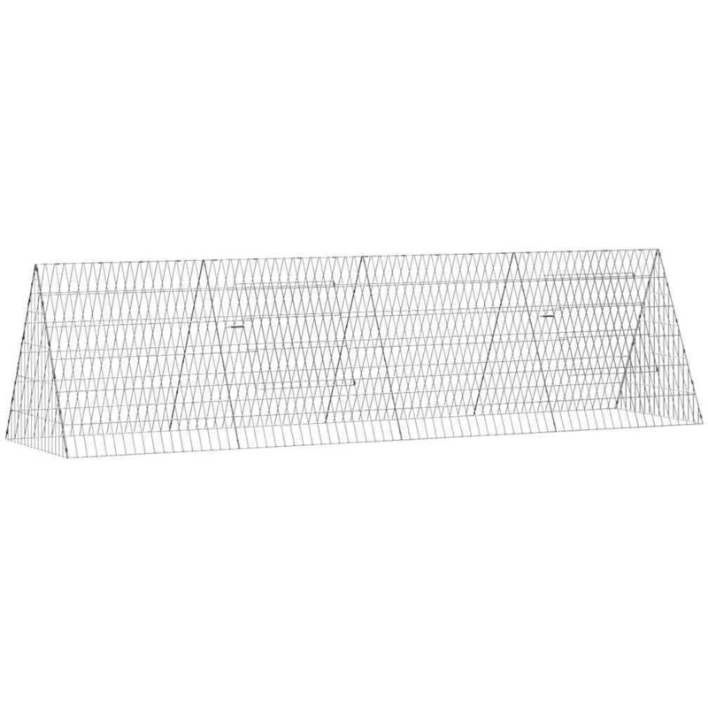 Hasenkäfig Silber 650 x 55 x 55 cm Verzinkter Stahl vidaXL