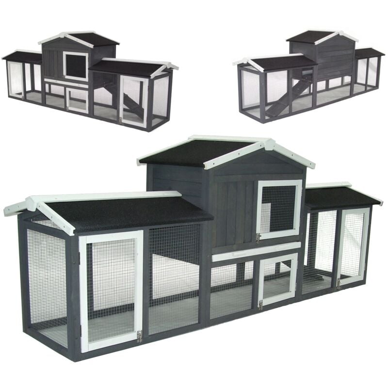 Apex - Hasenstall Kaninchenstall xxl Kaninchenkäfig Gehege Freilauf Auslauf 56617