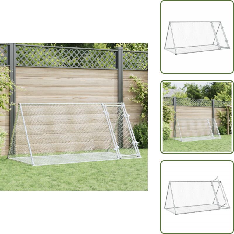 Hasenstall Silbern 200x105x91 cm Verzinkter Stahl - Kaninchendrache - Tierheim - Hühnerhaus - Geflügelvoliere - Kleintierschutz