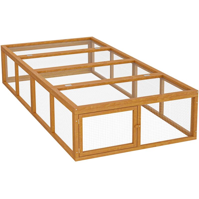 Wiltec - xxl Freilaufgehege Holz 1800 x 900 x 480 mm, Kasten Stall mit klappbarer Abdeckung, Kleintierstall Kaninchen Hasen, Freigehege