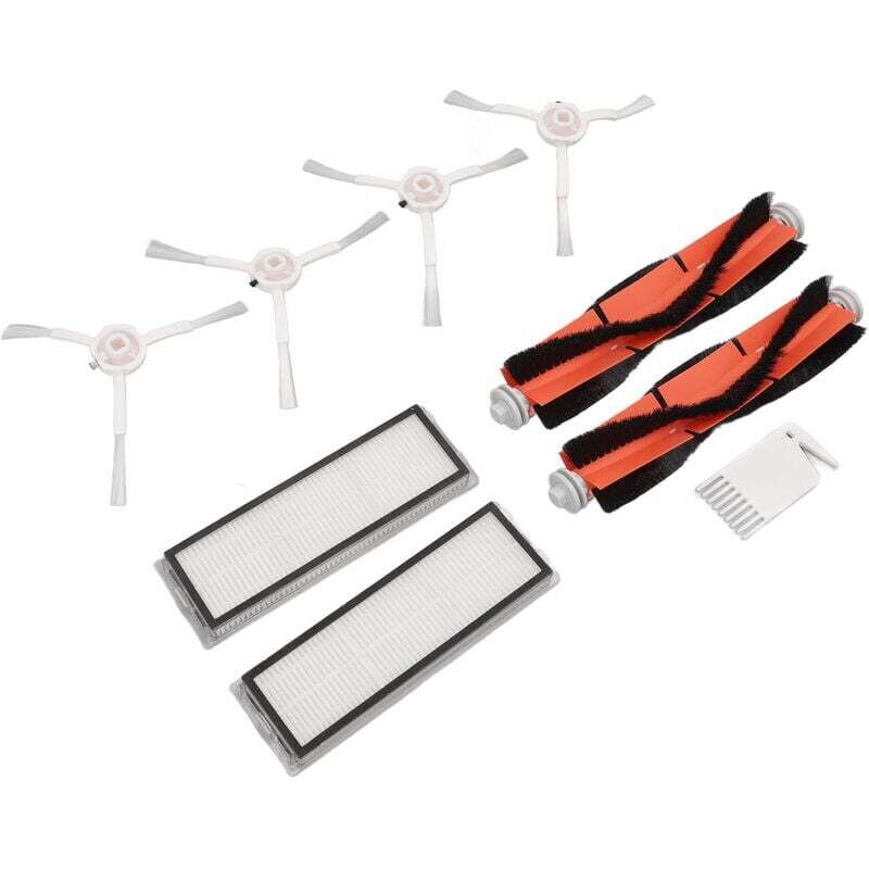 Hauptbürsten-Set für Saugroboter, Bürstenfilter, weißes Flachkamm-Set für Mijia 1C, Dreame F9, Xiaomi 1T und Mi Saugroboter