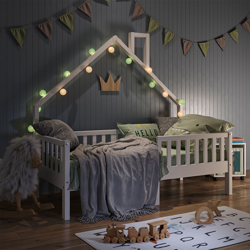 Vitalispa - Hausbett Noemi, Weiß, 80x160 cm mit Matratze