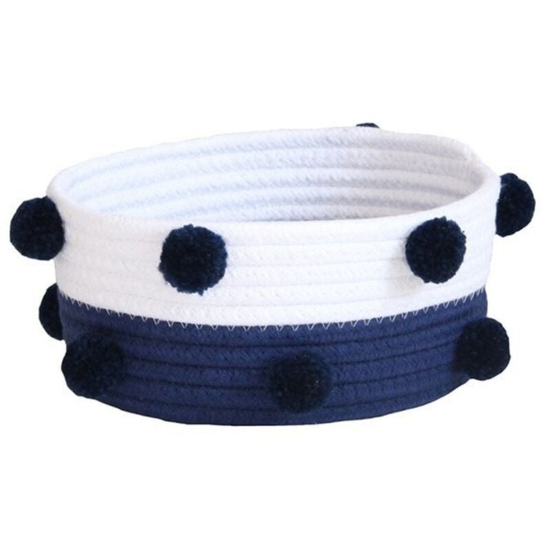 Tlily - Haushalts-Pompon-Aufbewahrungskorb, Gewebter Desktop-Schmutz, Kinderspielzeug-Aufbewahrungsbox, Schmutzige Kleidung, WäSchekorb, Marineblau