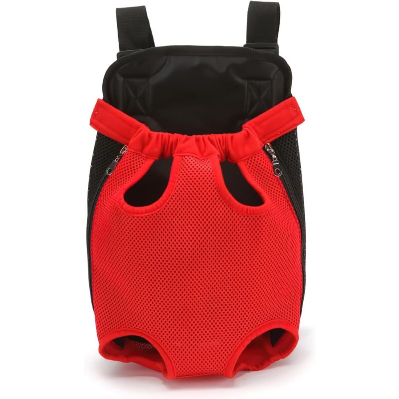 Memkey - Haustier-Rucksack, verstellbarer Haustier-Rucksack, Hunde-Reisetasche, Haustier-Tragetasche mit belüftetem Design (m, rot)