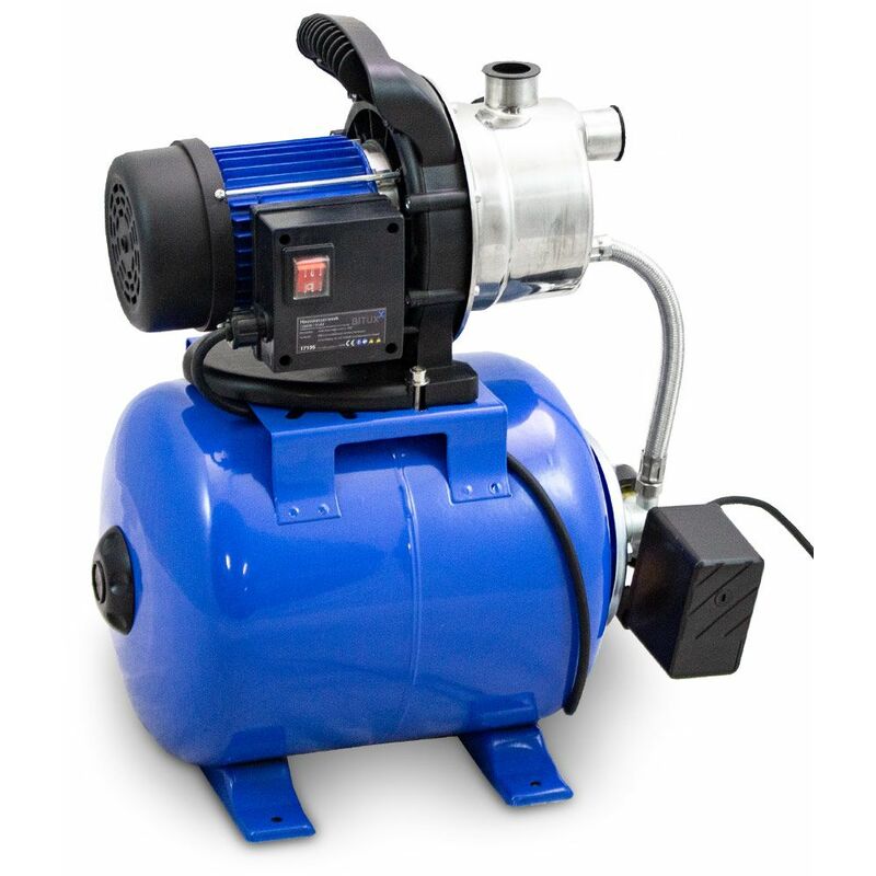 Bituxx - Hauswasserwerk Wasserpumpe Gartenpumpe Bewässerungspumpe Stahl Kessel 1200W 3800L/H