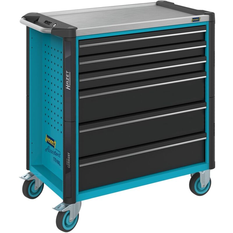 Werkstattwagen Assistent, Schubladen, flach: 3 x 81 x 696 x 398 mm, Schubladen, hoch: 3 x 166 x 696 x 398 mm, Art.Nr. 179NXL-6 - Hazet
