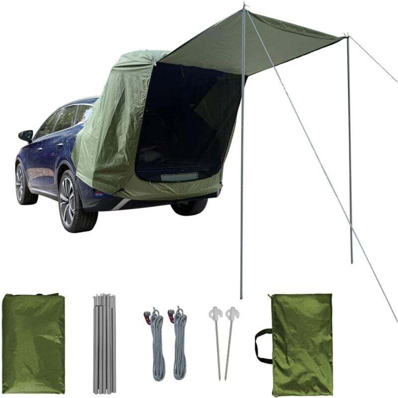 Heck-Autozelt mit Moskitonetz, winddicht, Sonnenschutz und wasserdicht, Autozelt, Schrägheck, Auto-Markise für SUV, Auto-Markise für Camping und