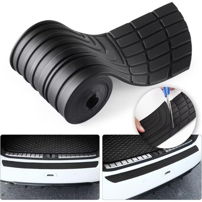 Heckstoßstangenschutz für Pkw/SUV, 104 x 8,5 cm, universell, Gummi, kratzfest, für den Kofferraum von Pkw/SUV, Außenzubehör