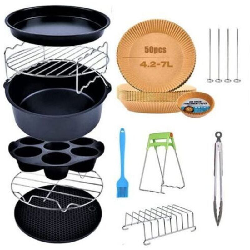 Mumu - Heißluftfritteuse-Zubehör, 11-teiliges Zubehörset für 8-Zoll-Luftfritteuse