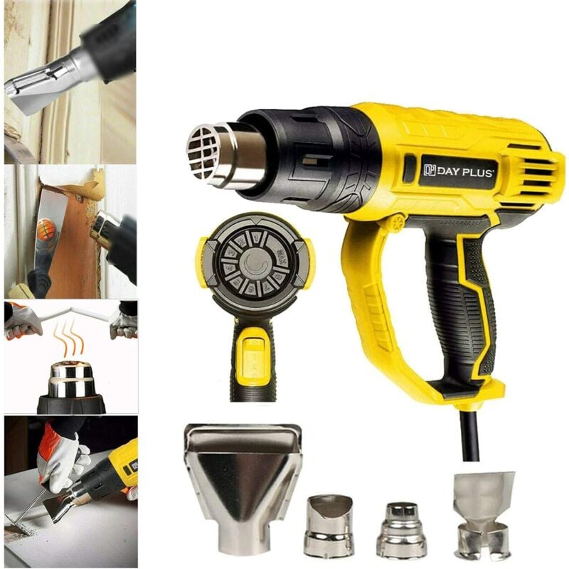 Dayplus - Heißluftgebläse zum Entlacken Entfernen von Lack Lack Auflösen von Klebstoffen Heißluft Heißluftgebläse Temperatur Luftstrom einstellbar