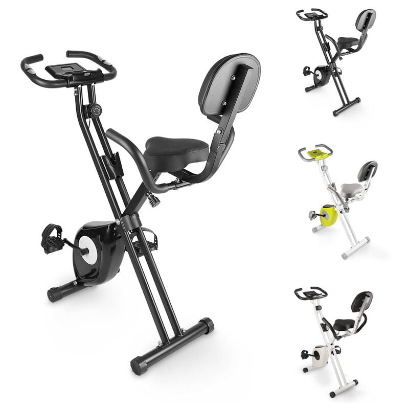 Heimtrainer Fahrrad Klappbar für Zuhause, 4-in-1 faltbarer Heimtrainer mit 8 Stufen verstellbarem Magnetwiderstand, klappbarer Heimtrainer,