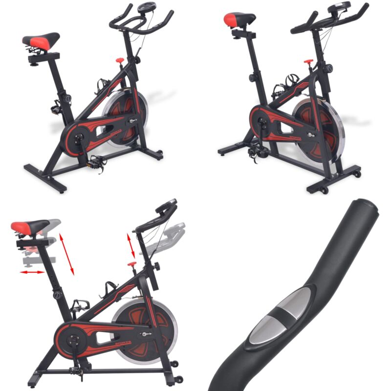 Vidaxl - Heimtrainer mit Pulsmesser Schwarz und Rot - Heimtrainer - Heimtrainingsrad - Home & Living - Mehrfarbig