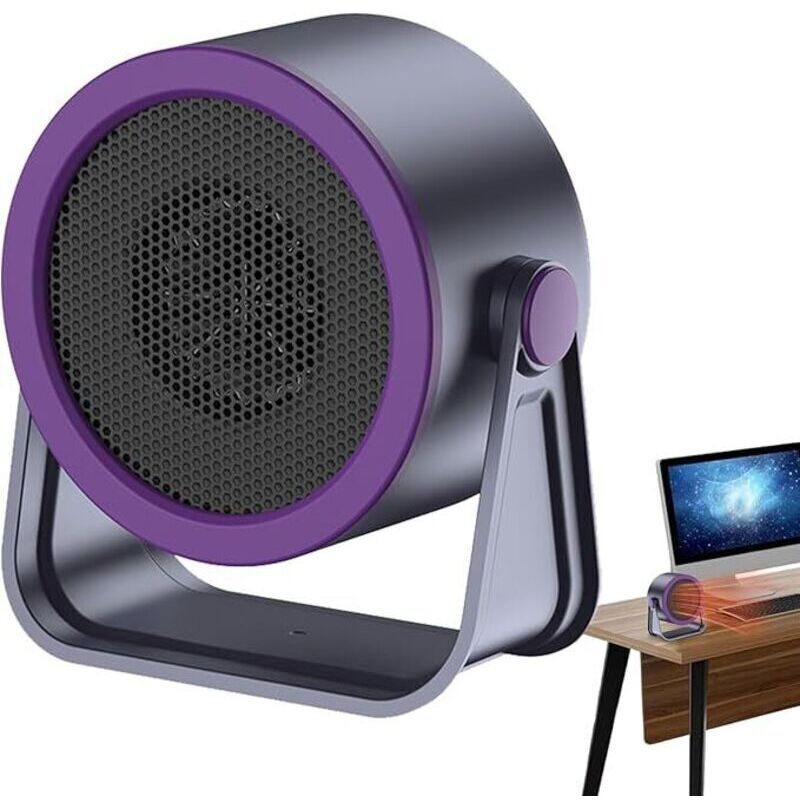 Heizgerät für kleine Räume, leise Tischheizung, tragbare elektrische Heizung, wiederaufladbare Heizung mit 2 Temperaturstufen, persönliche Heizung