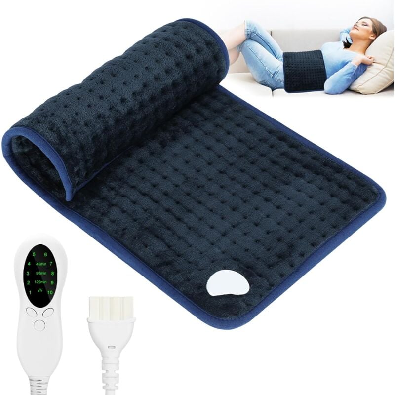 Heizkissen elektrisch, Heizdecke, Rückenwärmer mit 10 Temperaturstufen, Timer, maschinenwaschbar, automatische Abschaltung