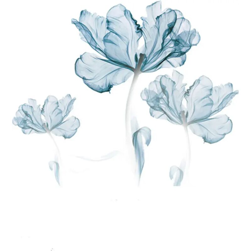 Hellblaue Blume, große blaue Blume, Wandaufkleber, Lotusblume, Wandtattoos für Erwachsene, Wohnzimmer, Schlafzimmer, Büros, Sofa-Hintergrund,
