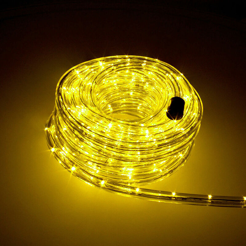 Trade Shop - Helles led Lichtband Lichterkette Lichterschlauch 36 led/m F3 für Wohnung Balkon Garten in vielen Farben, Gelb 10m
