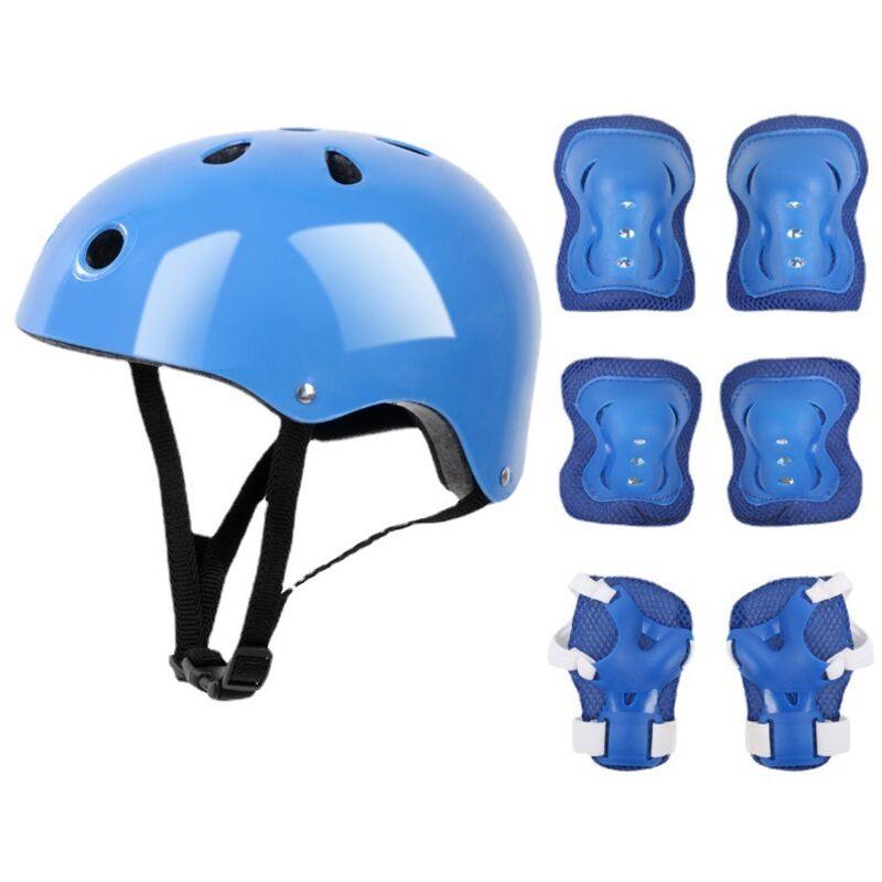 Helme, Schutzausrüstungsset zum Skaten - Blauer Helm + Schutzausrüstung - RAPANDA