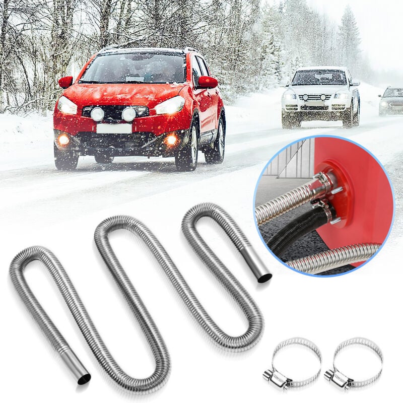 Swanew 200cm Abgasschlauch Abgasrohr für Diesel-Auspuffrohre – Flexibler Metallschlauch mit 2 Schellen ideal für Standheizung und Stromerzeuger