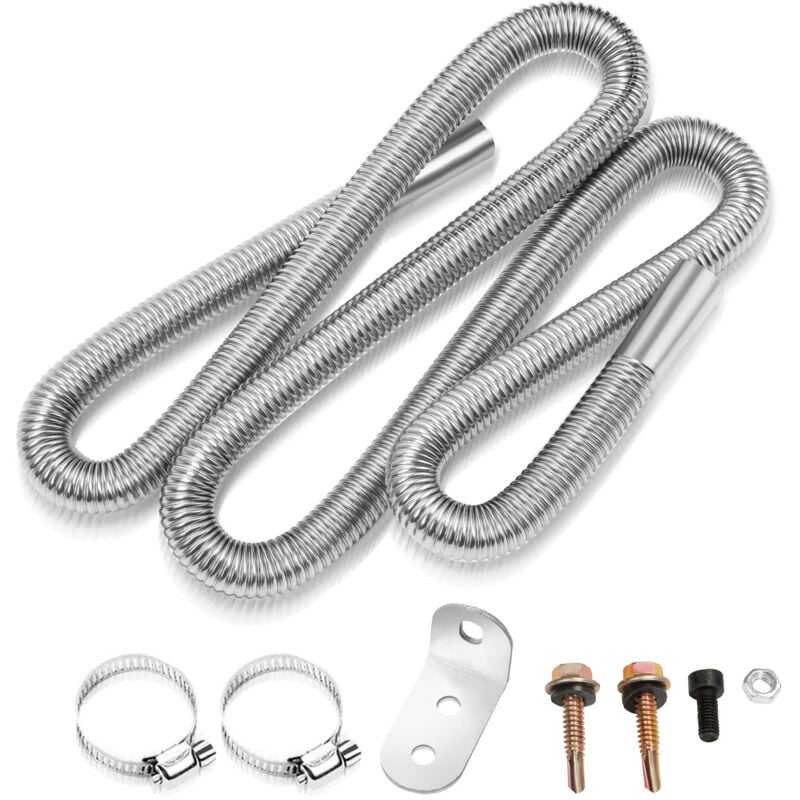 SWANEW 300cm Abgasschlauch Abgasrohr für Diesel-Auspuffrohre – Flexibler Metallschlauch mit 2 Schellen ideal für Standheizung und Stromerzeuger