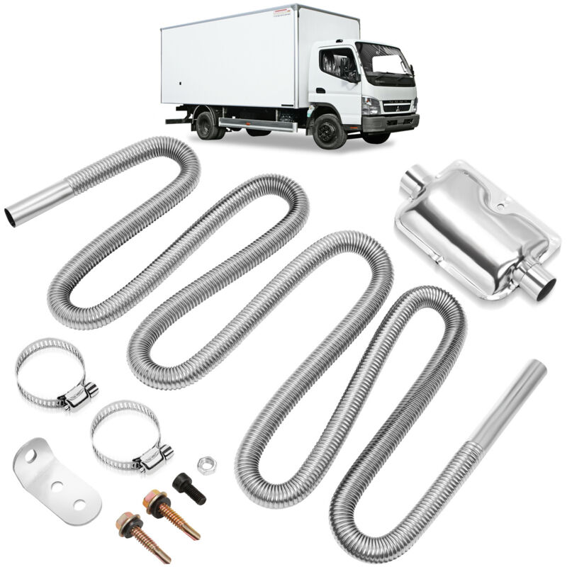 Hengda - swanew 300cm Abgasschlauch Edelstahl Set für Diesel Standheizung mit zwei Edelstahlschellen – Flexibles Auspuffrohr φ25mm