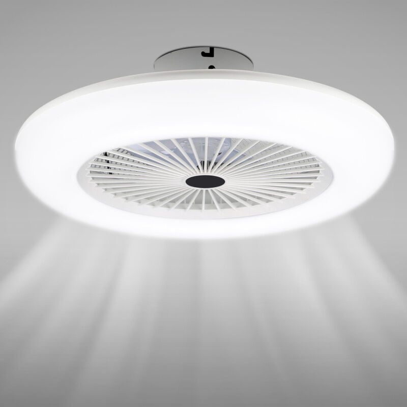 SWANEW Deckenventilator mit Beleuchtung Modern Deckenleuchte Deckenventilator LED mit Ventilator und Fernbedienung 80W