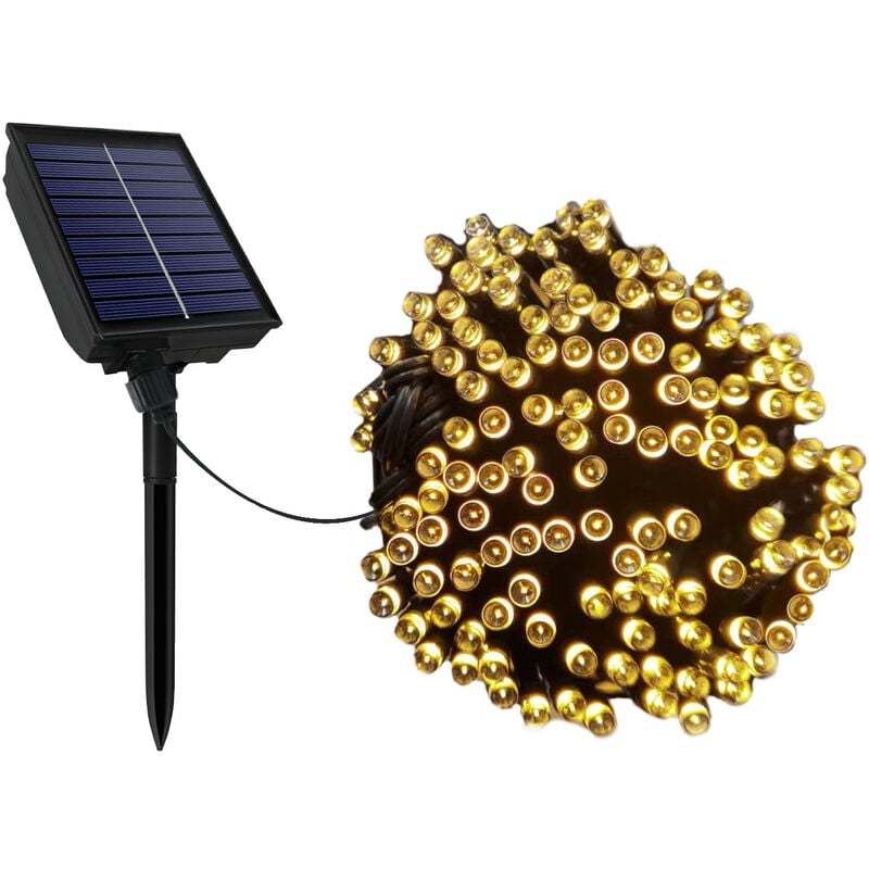 Solar-Lichterketten Außen Lichterwand Warmweiß 100m Lichtervorhang Solarlichterkette 8 Modi Wetterfest Led Weihnachtsbeleuchtun Hengmei