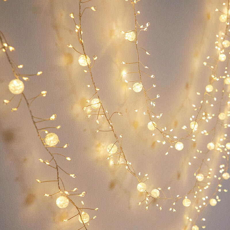 Herbstliche Lichterkette mit knisternden Kristallen, 20 Fuß lange wasserdichte Lichterkette, ideal als Raumdekoration