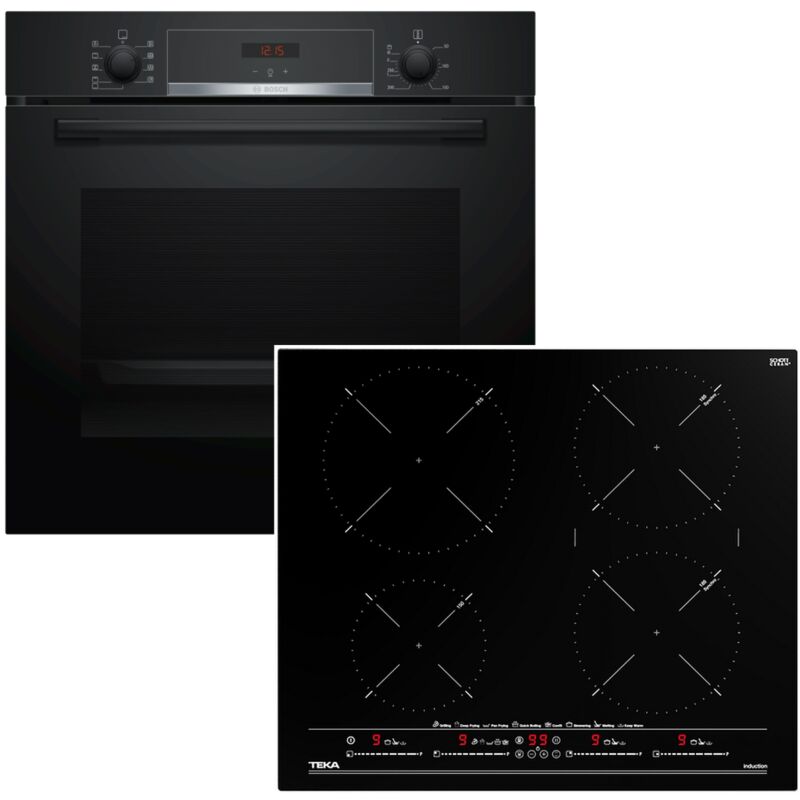 Herdset Bosch Backofen Teleskopauszug + Teka Induktionskochfeld autark 60 cm Topferkennung