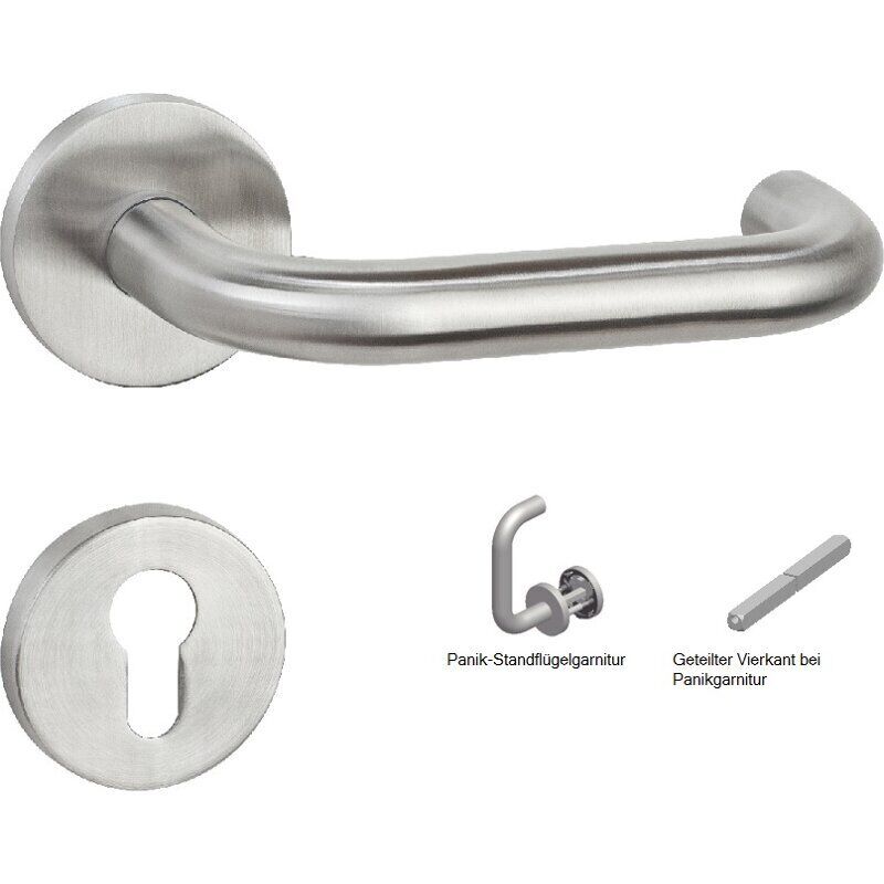 Hermat - bad Drückergarnitur 1801 basic 01 - Klasse 4 1801.KL4/2073.M/RW.BAD-60