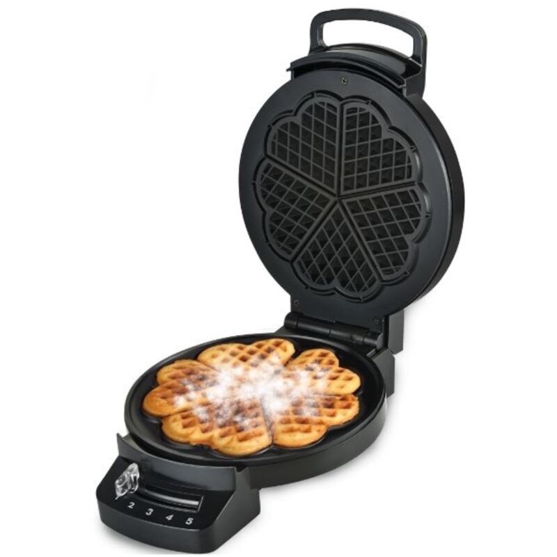 Herzförmiges waffeleisen, 1200 w, schwarz - Little Balance - 8382