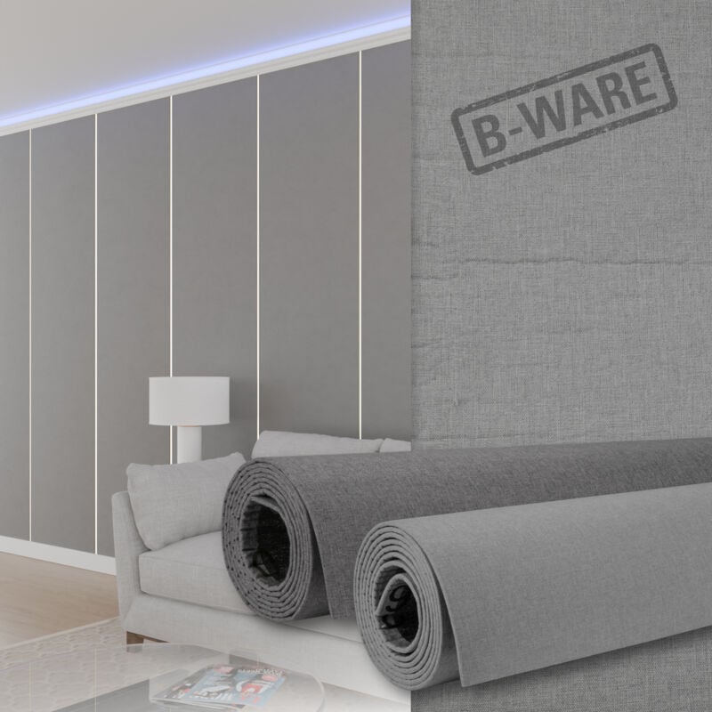 Hexim - Selbstklebende Tapeten (B-Ware) 280x65cm Isoliertapeten Aschgrau & Silbergrau, Dämmtapeten Klebetapeten: 1 Rolle - 280 x 65 cm, WB-83103