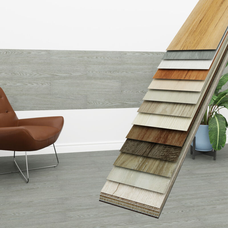 Hexim - Vinyldielen 0,97m² selbstklebend pvc Wandverkleidung Bodenbelag Holzoptik 91x15cm Paneele: 7 Dielen / 0.97 m², 1801-12 Cool Grey Oak