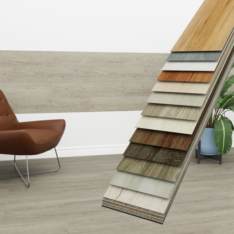 Hexim - Vinyldielen 0,97m² selbstklebend pvc Wandverkleidung Bodenbelag Holzoptik 91x15cm Paneele: 7 Dielen / 0.97 m², 1805-7 Driftwood Grey